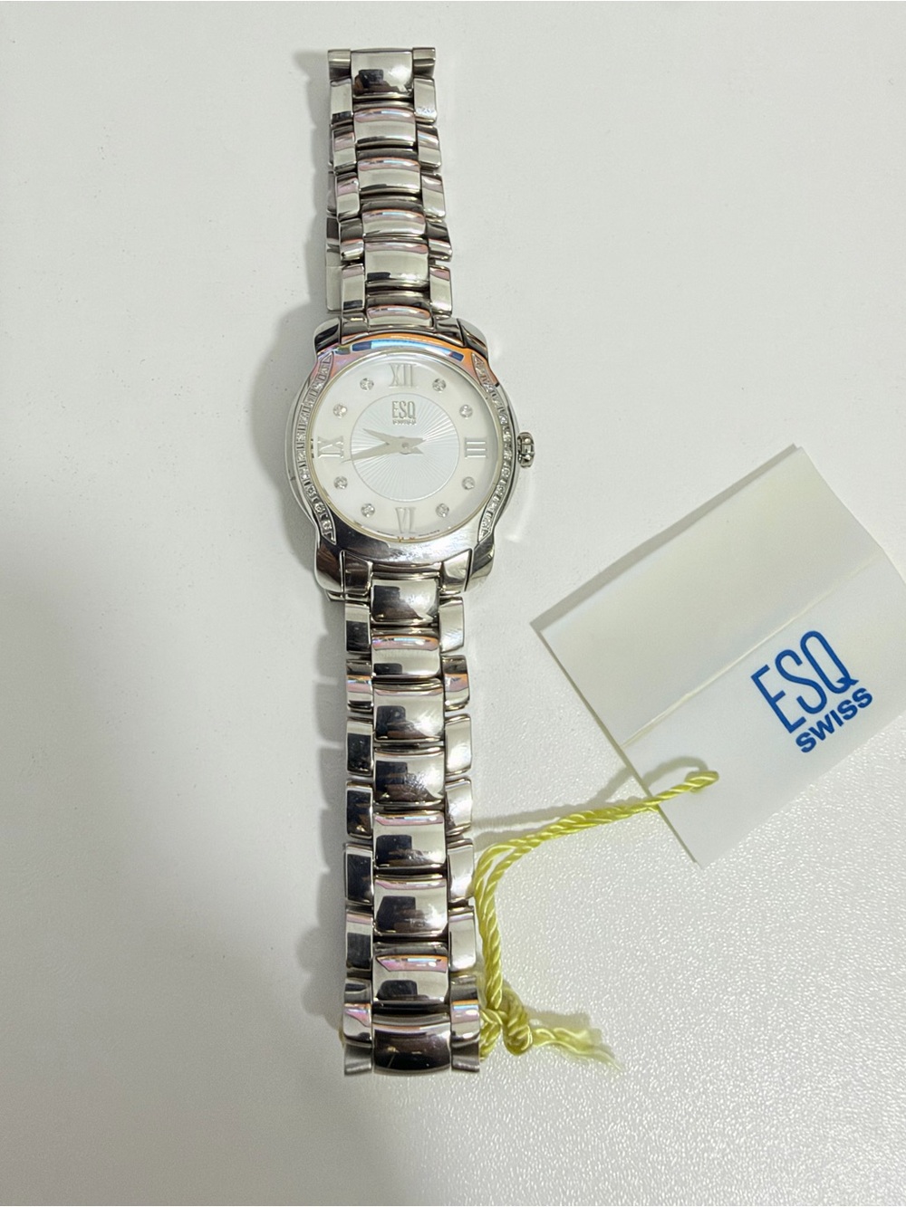 Women's Silver Stainless Steel Watch - Silver Dial-diamonds